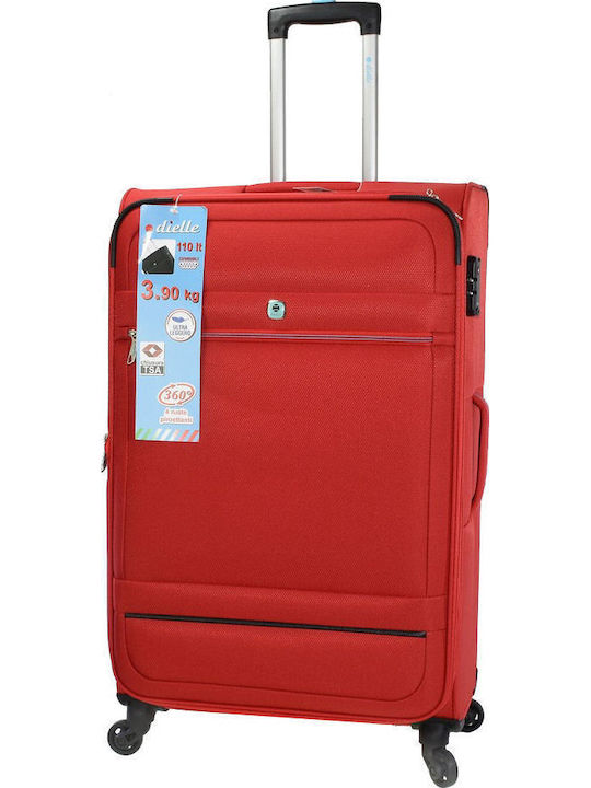 Dielle Großer Reisekoffer Weichschalen Red mit 4 Räder Höhe 77cm