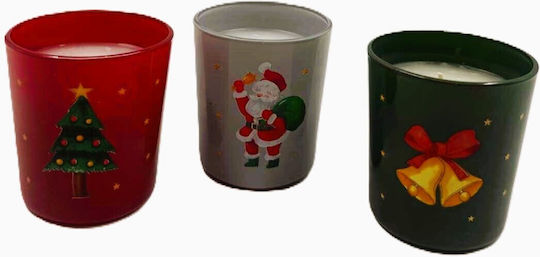 Christmas Candles Bells Set 3 Pieces Glass Vase Marva 847081