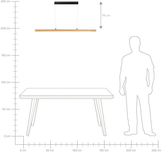 Beliani Hängelampe Braun LED