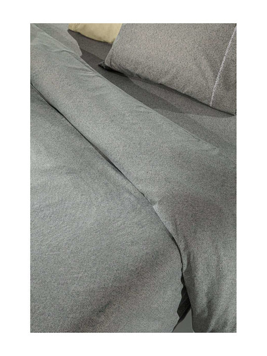 Guy Laroche Avanti Σετ Σεντόνια King Size Φανελένια 270x265εκ. Μπλε Γκρι (4τμχ)