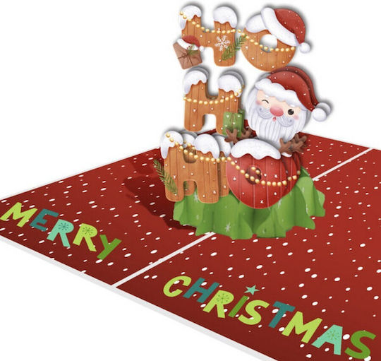 Weihnachts Grußkarte Origami Ho Ho Ho