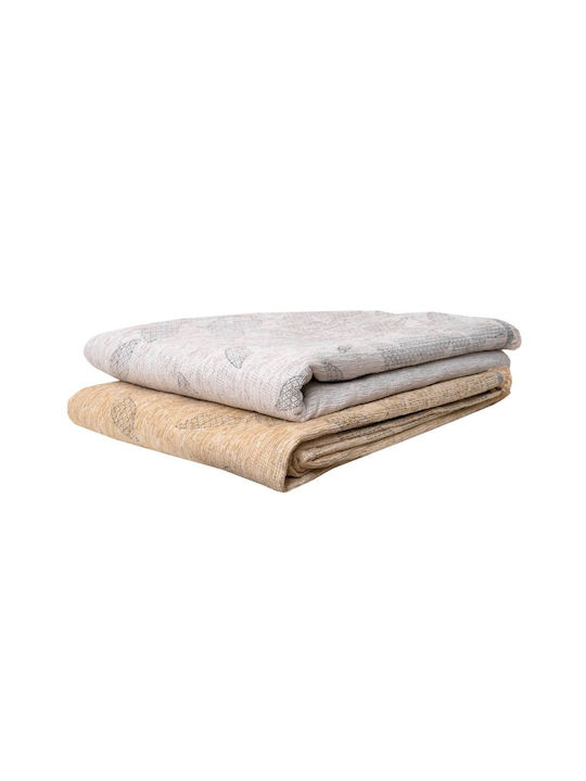 Viopros Three-Seater Sofa Throw Chenille 180x280cm Gold