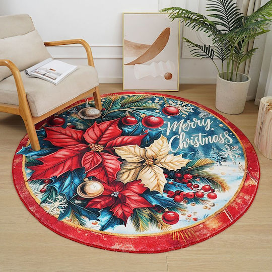 Коледен Килим “Люле" Imitation Cashmere 150x150cm Ry01-150