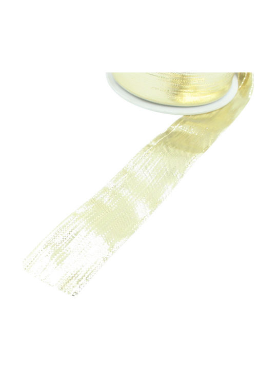 Christmas Gold Ribbon Trim Lurex 2.5cm 50 Meters