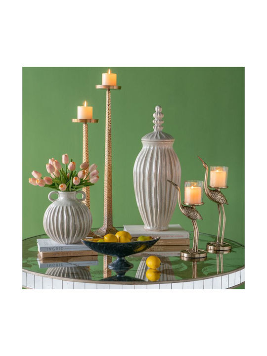 Artekko Vază Decorativă Ceramică Akali Bej 25.5x25.5x65cm 1buc