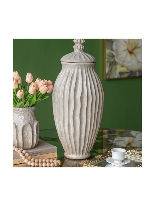 Artekko Vază Decorativă Ceramică Akali Bej 25.5x25.5x65cm 1buc
