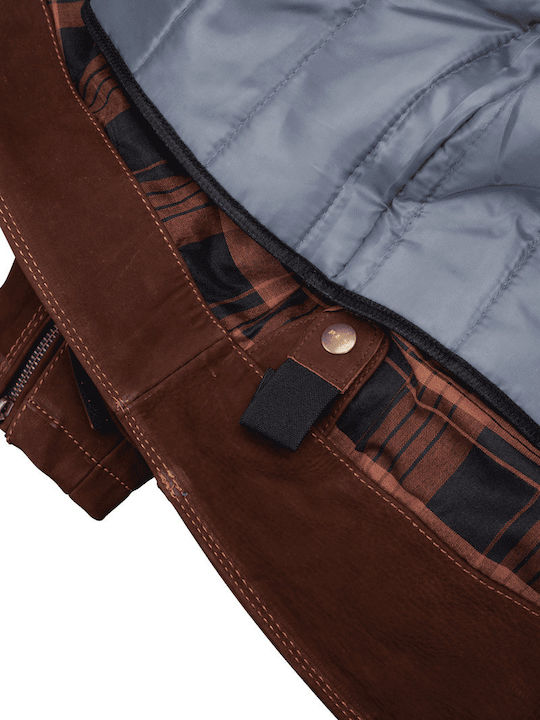 Urban Nubuck Мъжко Мотоциклетно яке Кожено Бежов