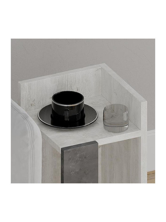 Κομοδίνο Elos Ξύλινο Λευκό 25x27x60cm