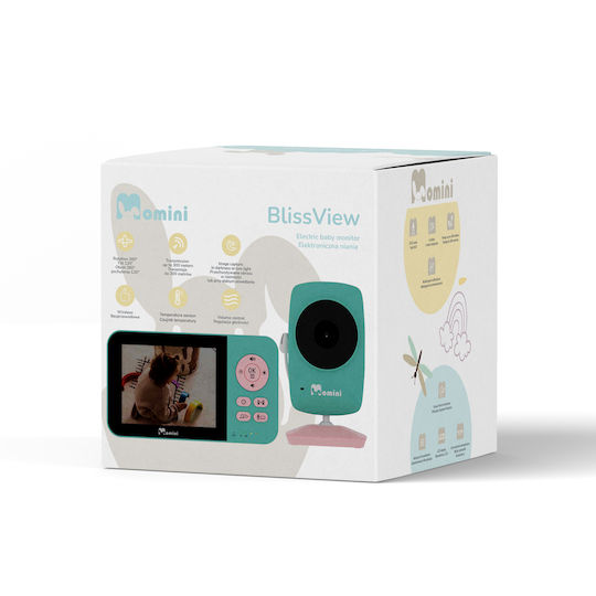 Momini Blissview Drahtlose Babyüberwachung , Zwei-Wege-Kommunikation & Schlaflieder