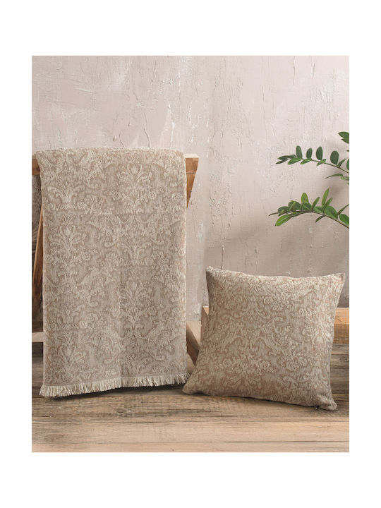 Rythmos Decorative Pillow Case Bianco Made of 100% Cotton Ecru 40x40cm