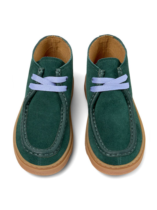 Anatomical Leather Kids Boots with Laces Green