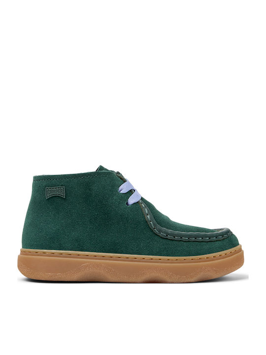 Anatomical Leather Kids Boots with Laces Green