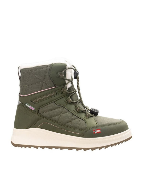 Kids Snow Boots with Velcro Green