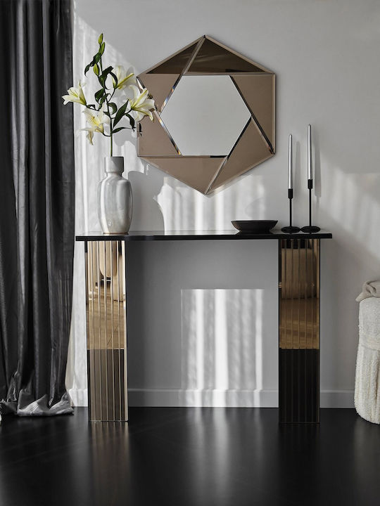 Wooden Console Table Bronze L105xW34xH80cm
