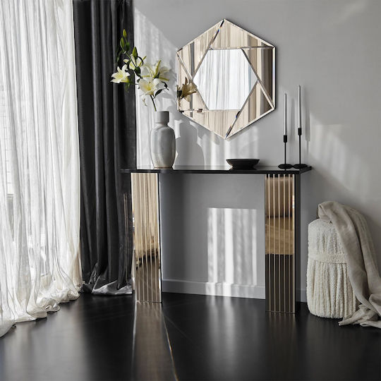 Wooden Console Table Bronze L105xW34xH80cm