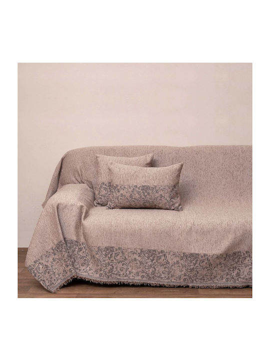 Viopros Four-Seater Sofa Throw Chenille 180x320cm Linen