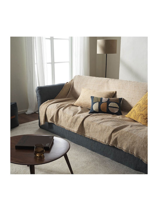 Gofis Home Meadow Ριχτάρι Πολυθρόνας Ζακάρ 160x180εκ. Leaf Gold 160/04 2007160104003