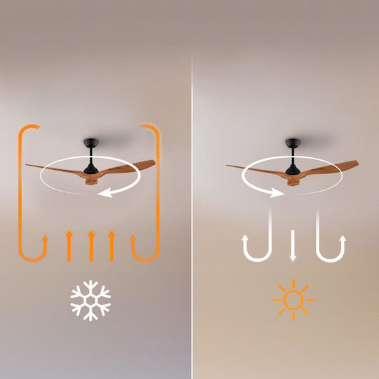Cecotec EnergySilence Aero 5200 Ανεμιστήρας Οροφής 132cm με Φως Καφέ / Μαύρος
