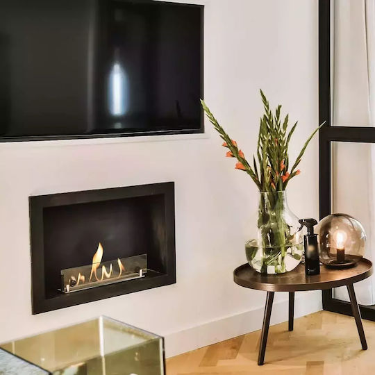 Panthermica Internal / Outdoor Wall Mounted Bioethanol Fireplace Black 45x18x45cm