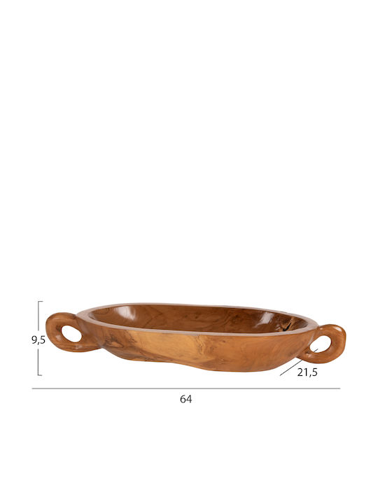 Freebox Platou Decorativ Oval Lemn Galbenă 1buc 64x21buc Freebox Platou Decorativ Oval Lemn Galbenă 1buc 64x21buc