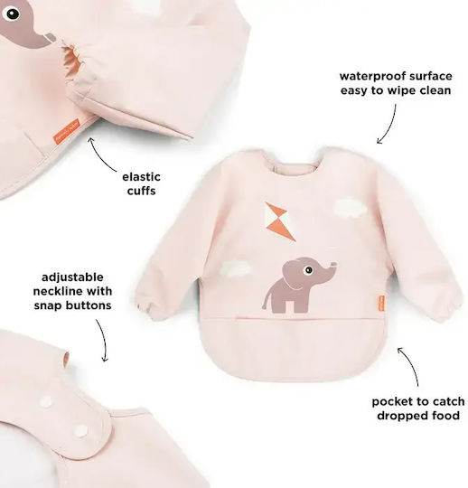 Done by Deer Waterproof Coverall Fabric with Button, Pocket & Sleeves Pink