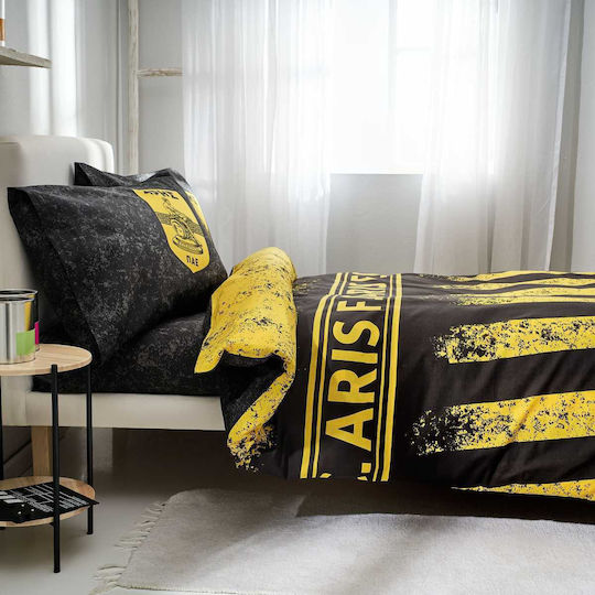 Vesta Home Duvet Cover Set Aris 170x240cm Single With Yellow Pillowcase