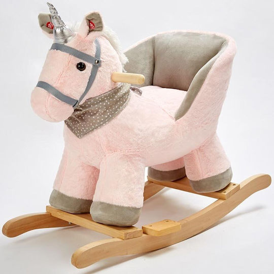 Bakaji Jucărie cu leagăn Unicorn cu sunete Roz