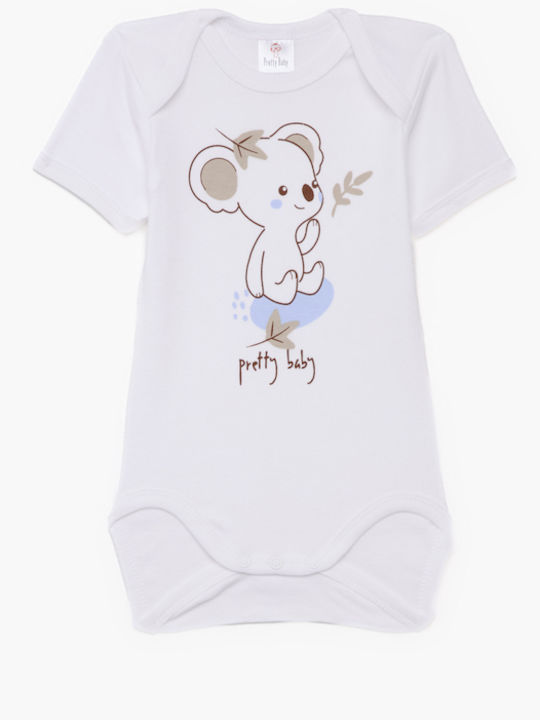 Pretty Baby Bear Baby Bodysuit Set Short-Sleeved White 6pcs