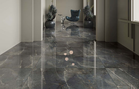 bien seramik Floor / Wall Interior Gloss Ceramic Tile 120x60cm Grey