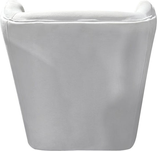 Regalo Velvet Armchair White 75x88x85cm