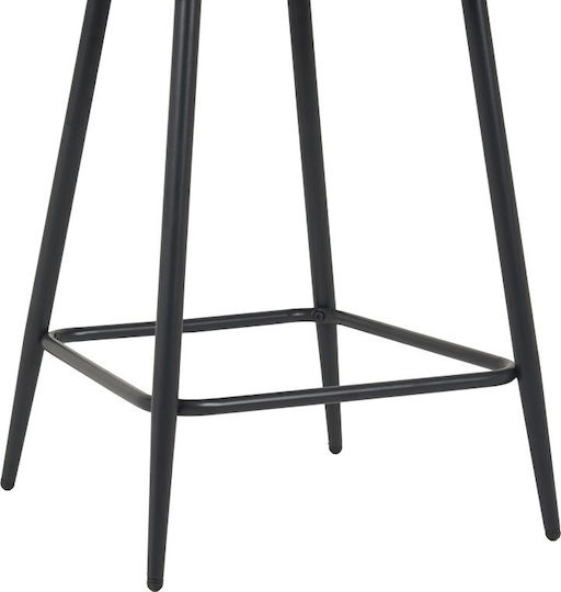 Stool Bar with Backrest Upholstered with Velvet Perch Black Shade 2pcs 50x43x99cm