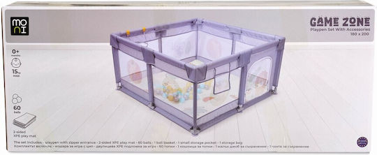 Moni Gamezone Parc Cu Saltea Gri 180x200cm