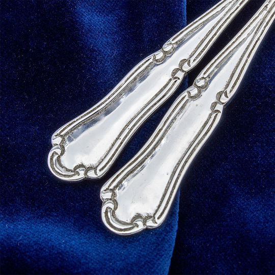 Savvas Design Σετ Κουτάλια Μεταλλικά Ασημί 14.5cm 4τμχ