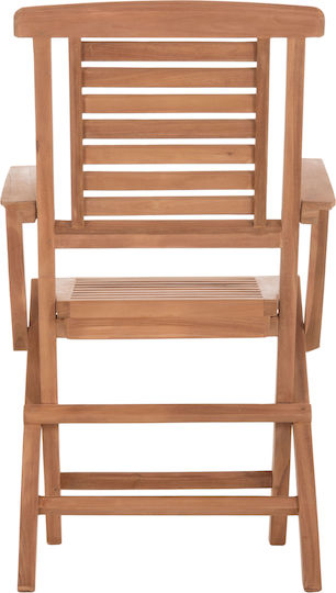 Outdoor Wooden Chair Crander Teak 2 Pieces 53x63x90 cm