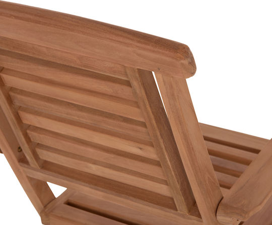 Outdoor Wooden Chair Crander Teak 2 Pieces 53x63x90 cm