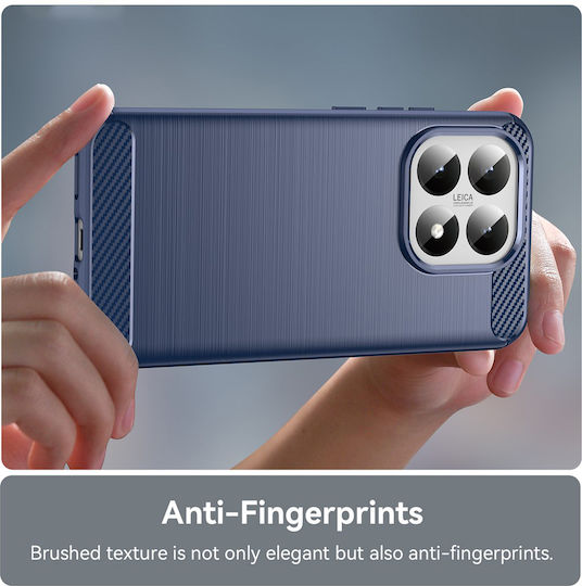Techsuit Carbon Umschlag Rückseite Silikon / Kunststoff Blau (Xiaomi 15T)