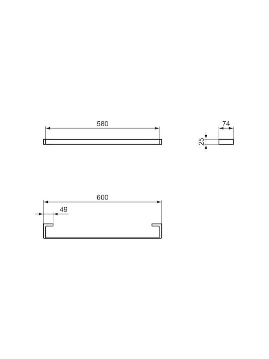 Ideal Standard Conca Rail Баня Единична Подов с винтове Златист