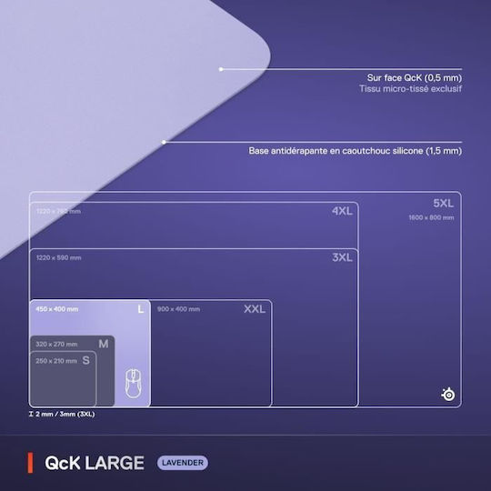 Gaming Mouse Pad Steelseries Qck L Lavender