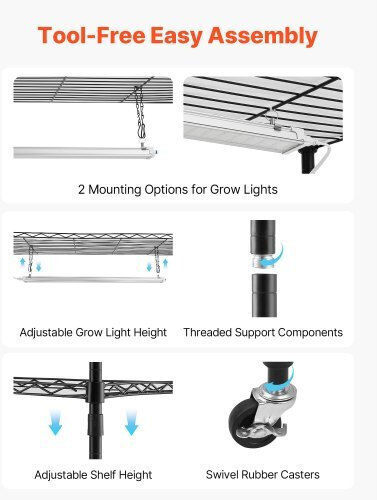 Vevor Desk Grow Light 3000K with LED and Power 90W