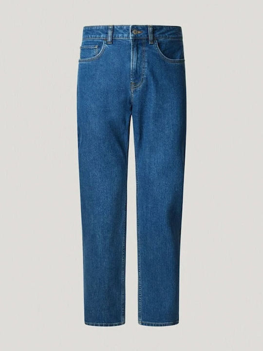 Pantaloni De Blugi Pentru Bărbați Elastic Regular Straight Fit Albastru