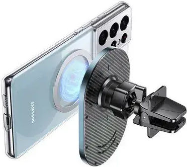 Usams Car Mobile Mount with Magnet and Wireless Charging Gray