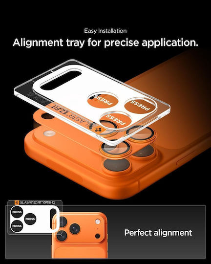 Spigen Glas.tr Optik Pro Camera Protection Tempered Glass Orange for the iPhone 17 Pro