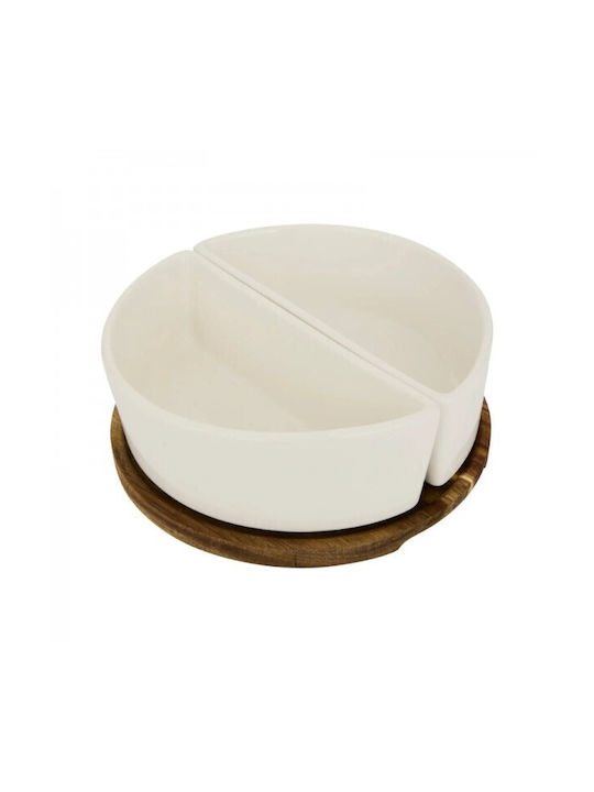 Secret de Gourmet Bol de Servire Rotund Lemn Alb cu Diametru 20buc Secret de Gourmet Bol de Servire Rotund Lemn Alb cu Diametru 20buc