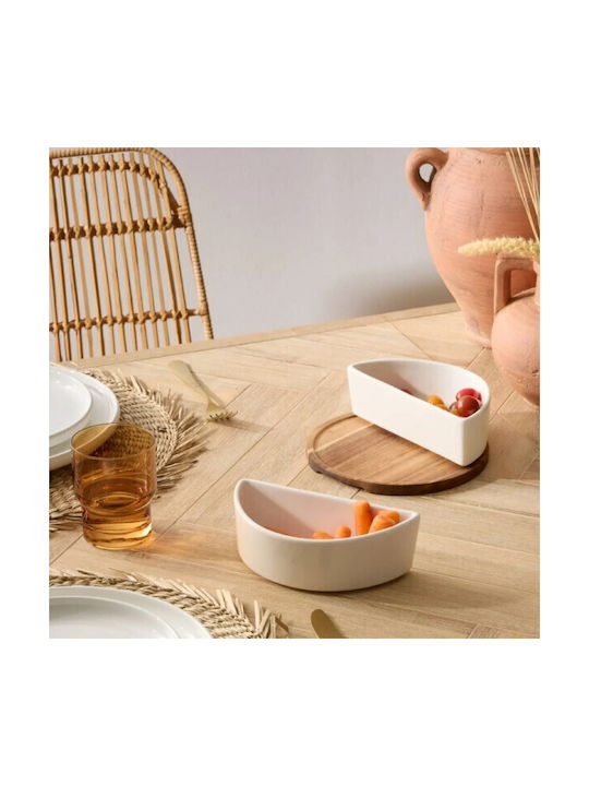 Secret de Gourmet Serving Bowl Round Wooden White with Diameter 20cm