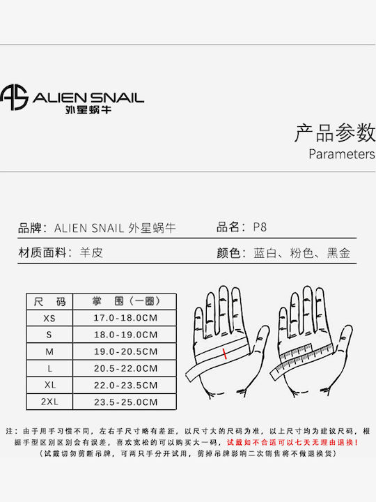 Alien Snail P8 Herren Motorradhandschuhe Leder 4 Jahreszeiten Schwarz