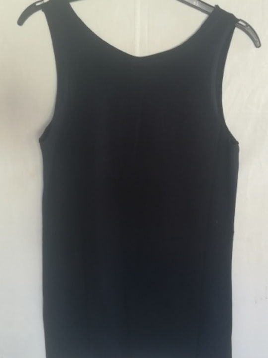 Damen Bluse Baumwolle Ärmellos Navy
