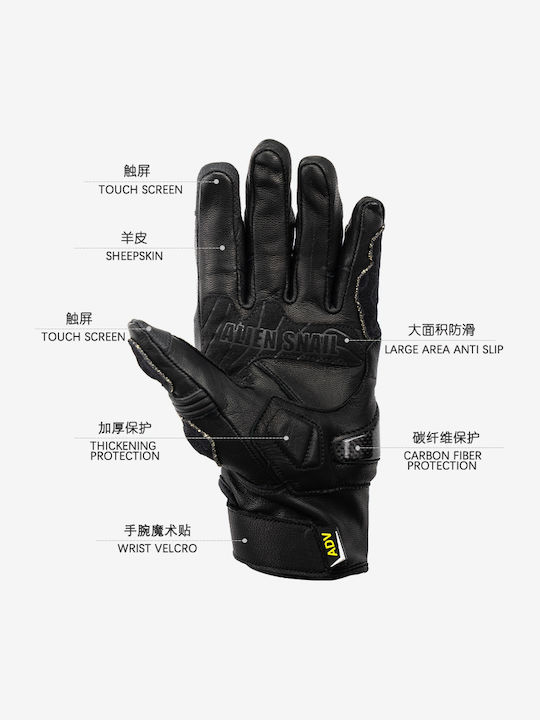 Alien Snail AT80 Rally Winter Men's Motorcycle Gloves Black
