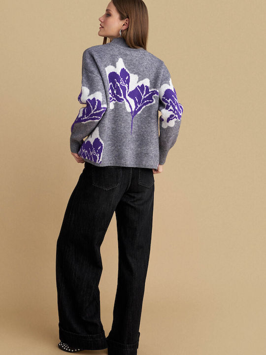 Damen Pullover Blumen Multicolour