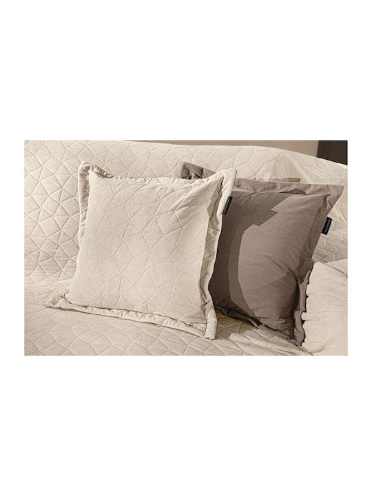 Armchair Throw 150x170 + Decorative Cushion Cover 42x42+3 Guy Laroche Avalon Cream 150x170