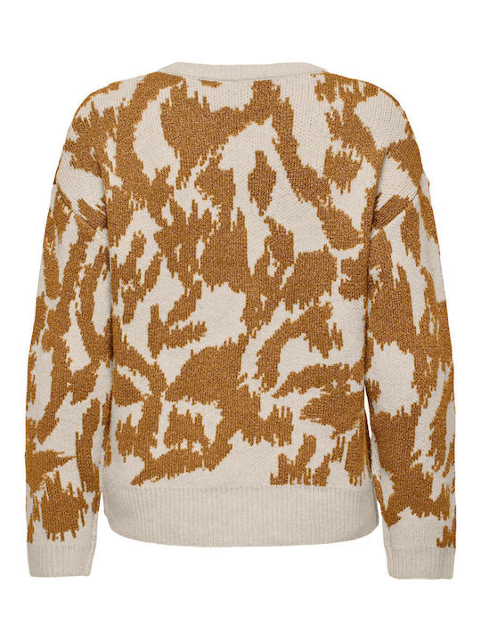 Gigi Women's Long Sleeve Sweater Woolen Golden Brown